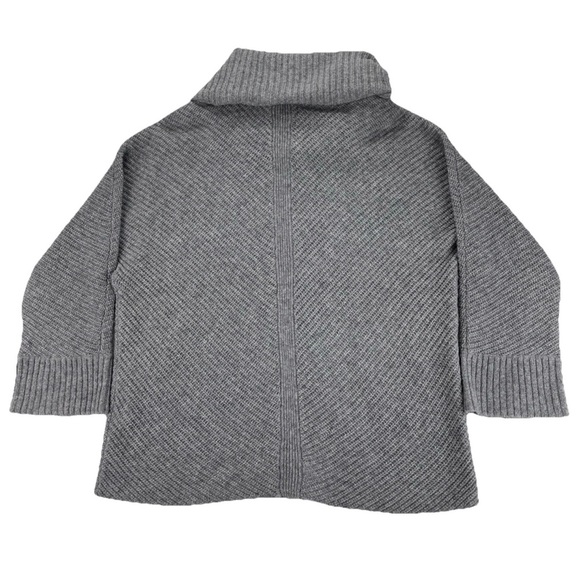 Eileen Fisher Sz PS Gray Yak Wool Blend Oversized Cowl Neck Tunic Sweater Luxury - Picture 3 of 13